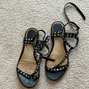 Frye all leather Mary studded strap sandals.